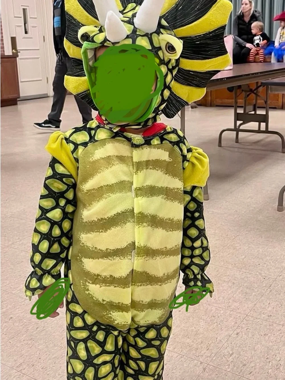 Kids Green Dinosaur Costume with Hood